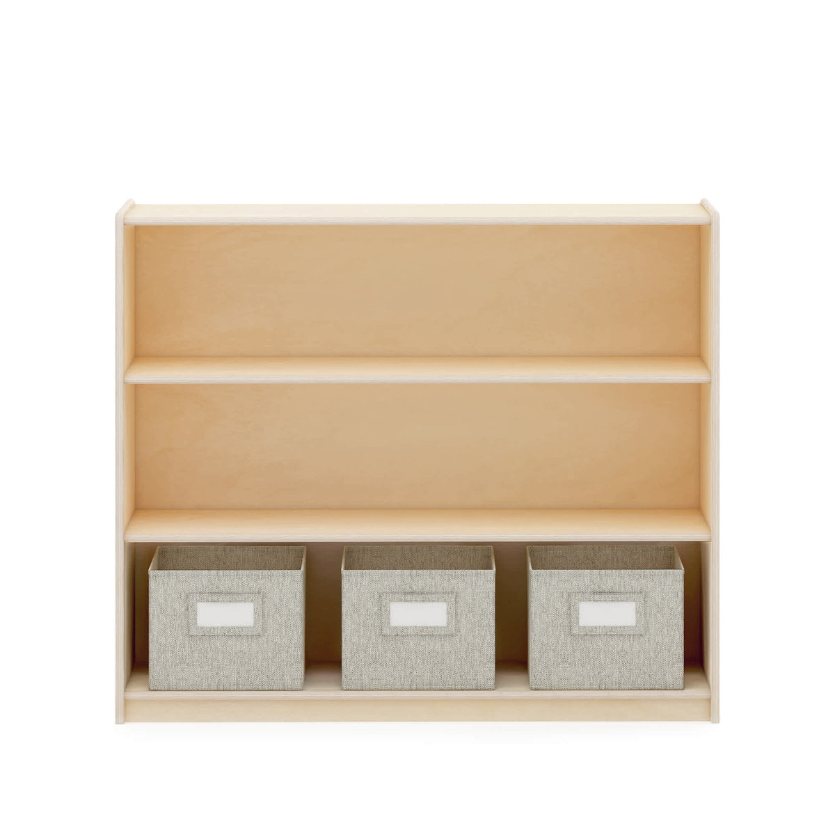 G80314 EdQ Essentials Three Shelf Open Storage Natural Front-1 | Natural