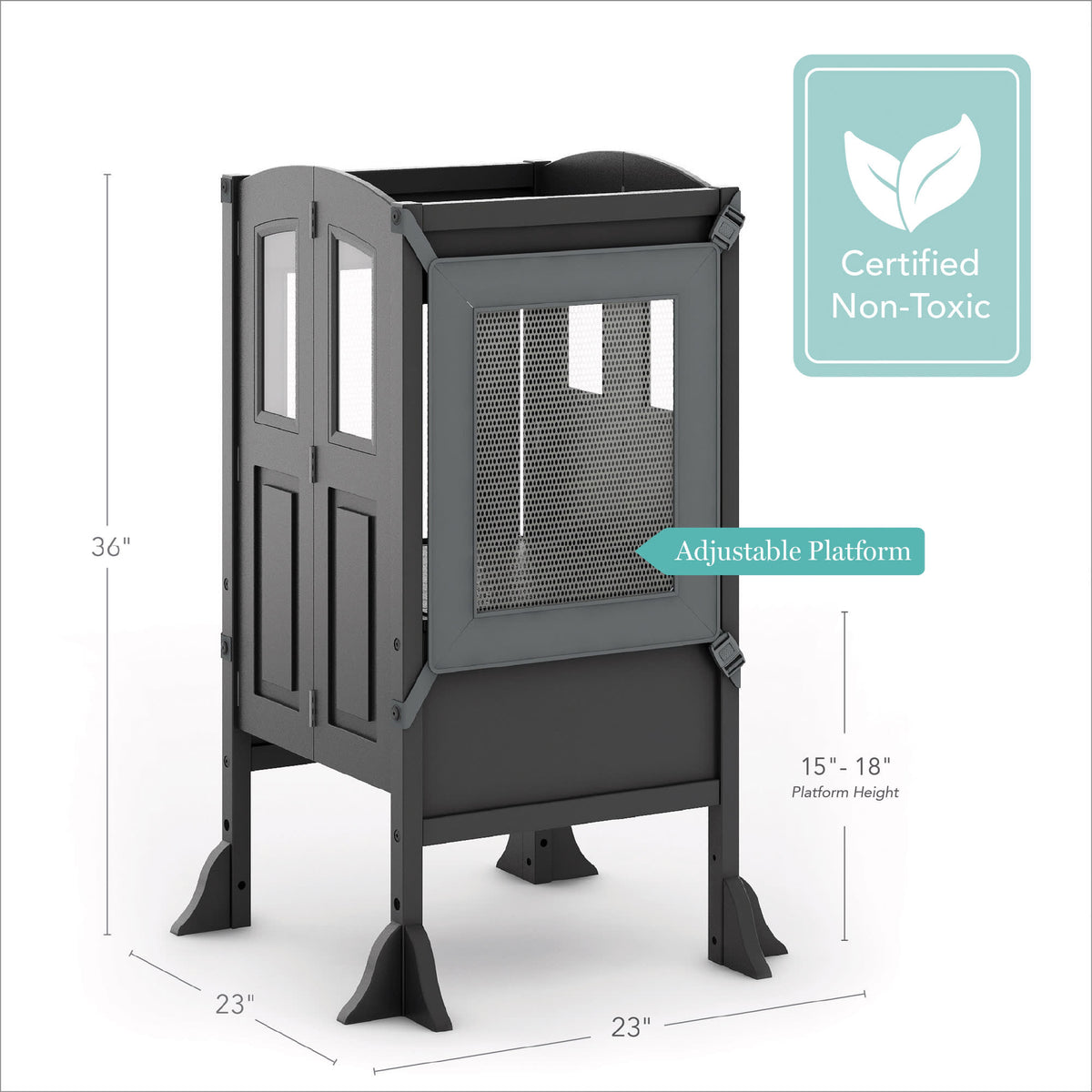 G97503 Martha Stewart Kitchen Helper Charcoal Dimensions | Charcoal