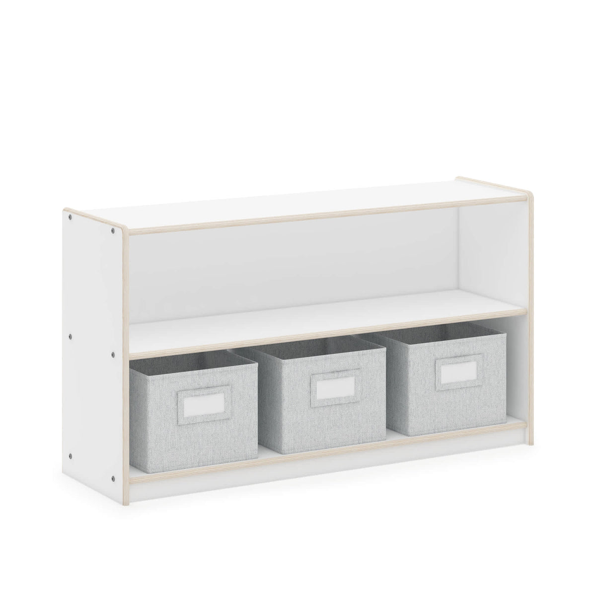 G80210 EdQ Essentials Two Shelf Open Storage 24in White Main-1 | White