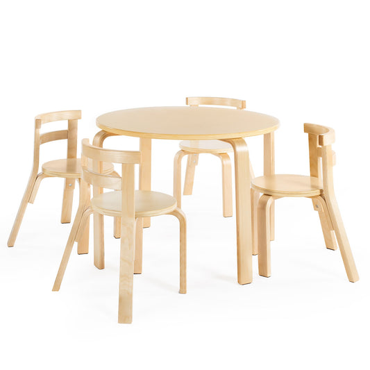 G81040 Nordic Table and 4 Chairs Natural Silo 1 Main | Natural