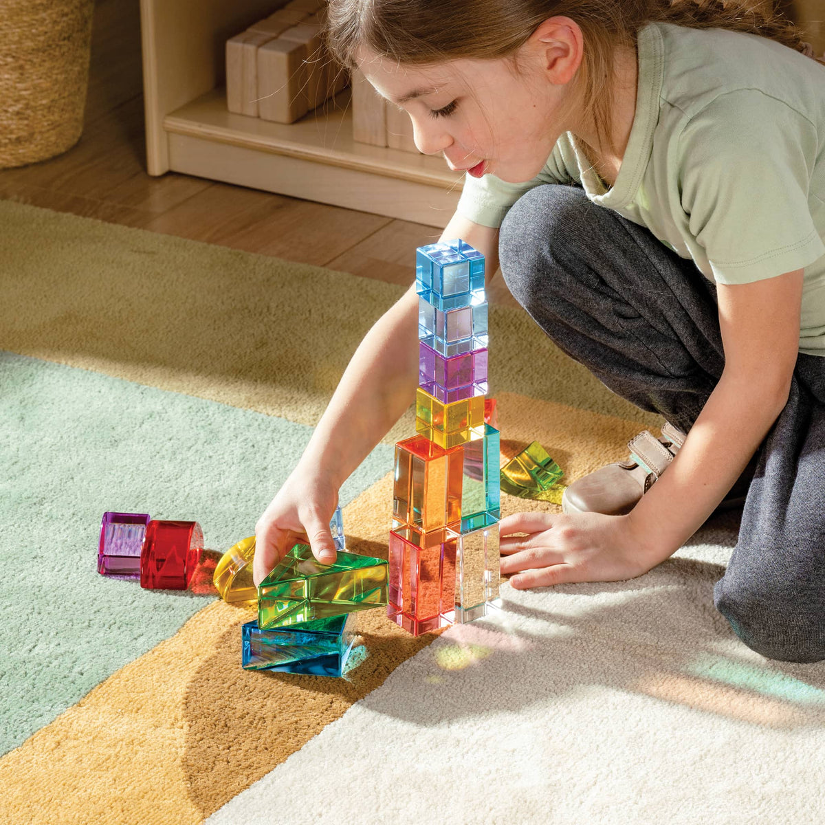 G6830 Acrylic Rainbow Unit Blocks Set of 16 Lifestyle 6360