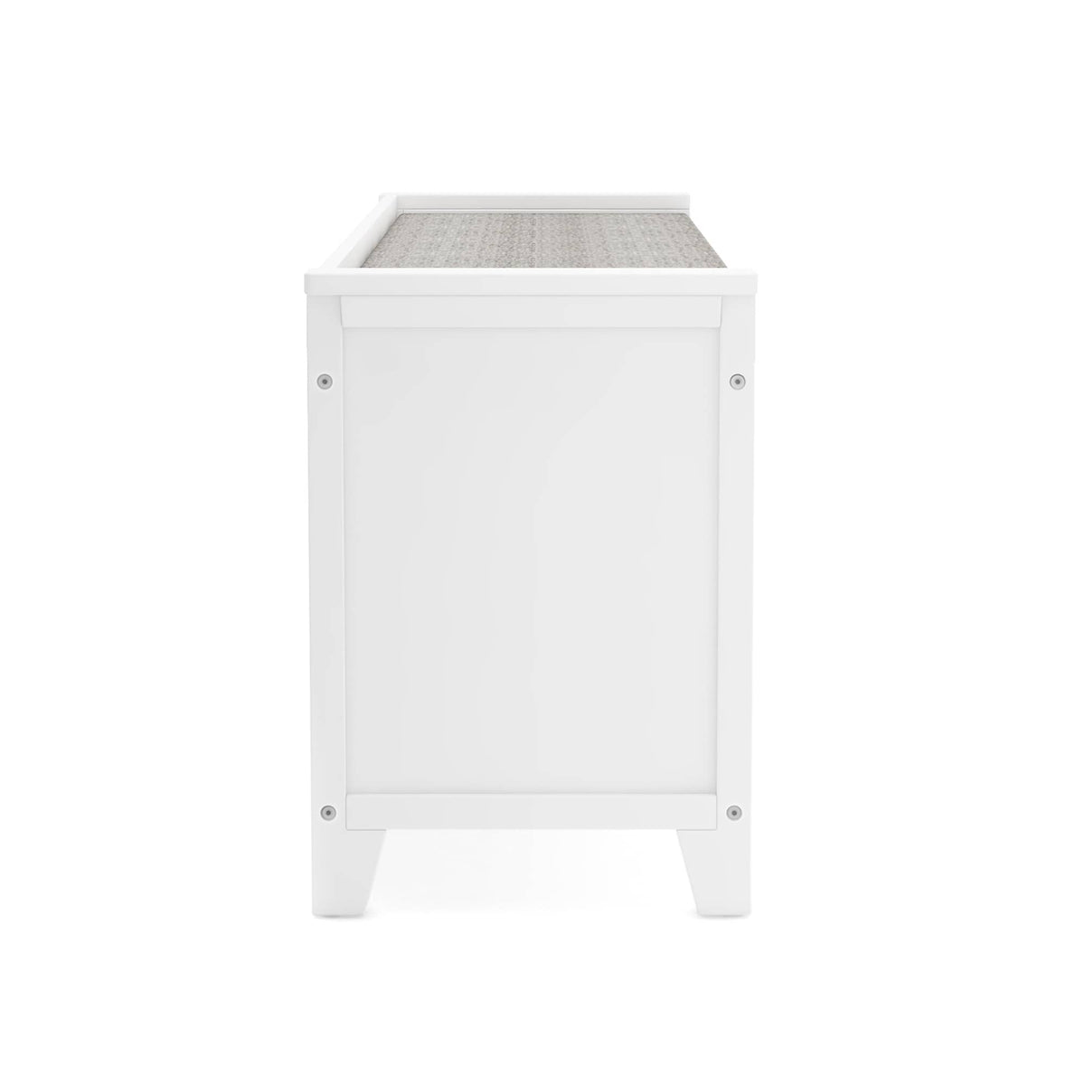G76802 Martha Stewart Living and Learning Kids' Storage Bench White Side | Linen White