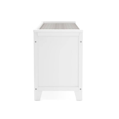 G76802 Martha Stewart Living and Learning Kids' Storage Bench White Side | Linen White