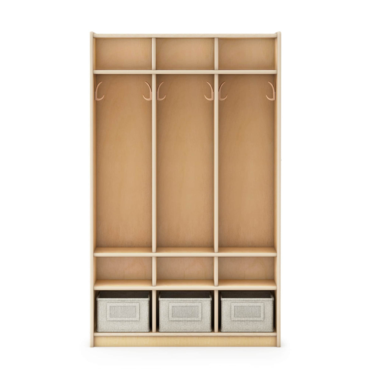 G80411 EdQ 3-Section Locker Natural Silo 2 Front | Natural