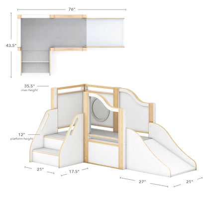 G97113 EdQ Toddler Up Down and All Around Loft White dimensions B | White