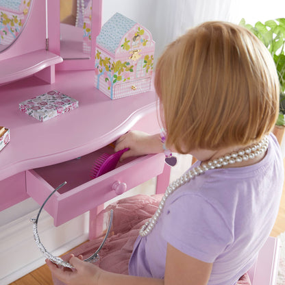 G87403 Vanity and Stool Pink Lifestyle 2 | Pink