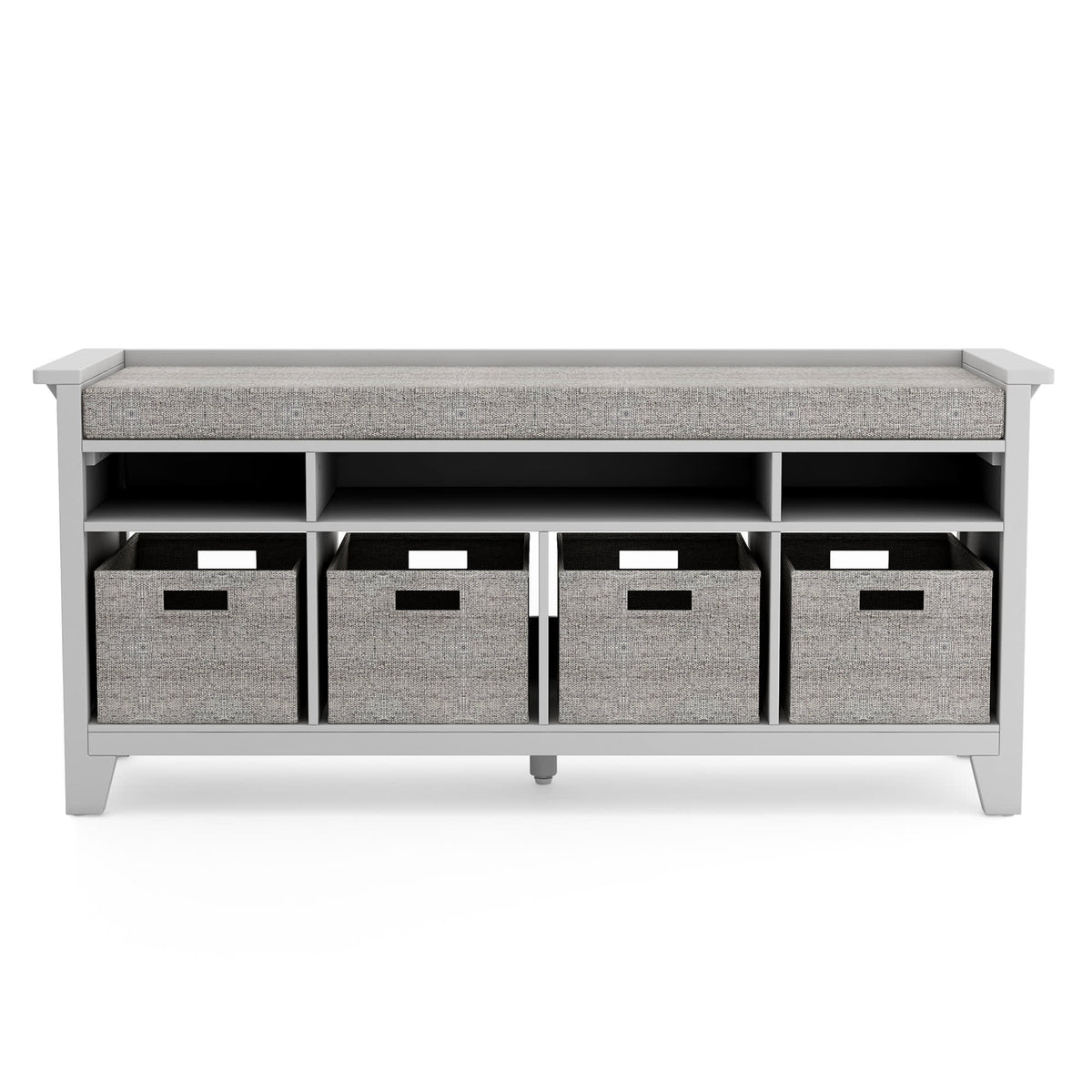 G76902 Martha Stewart Living and Learning Kids' Storage Bench Gray Front | Gray