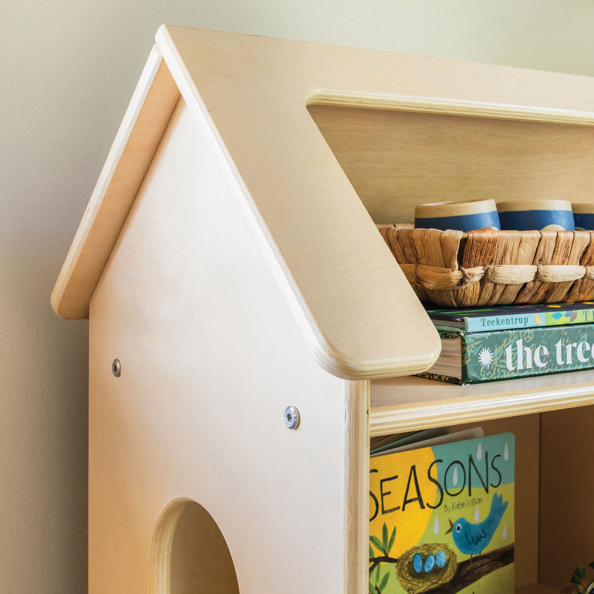 G80329 EdQ Dollhouse Bookcase Natural Env 3189 | Natural