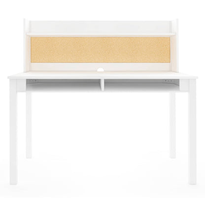 G76808 Kids' Desk with Hutch and Chair White Front | Linen White
