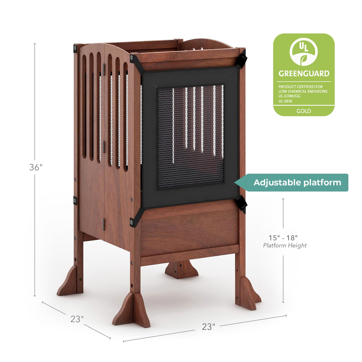 G97340 Contemporary Kitchen Helper Walnut Dimension Greenguard | Walnut