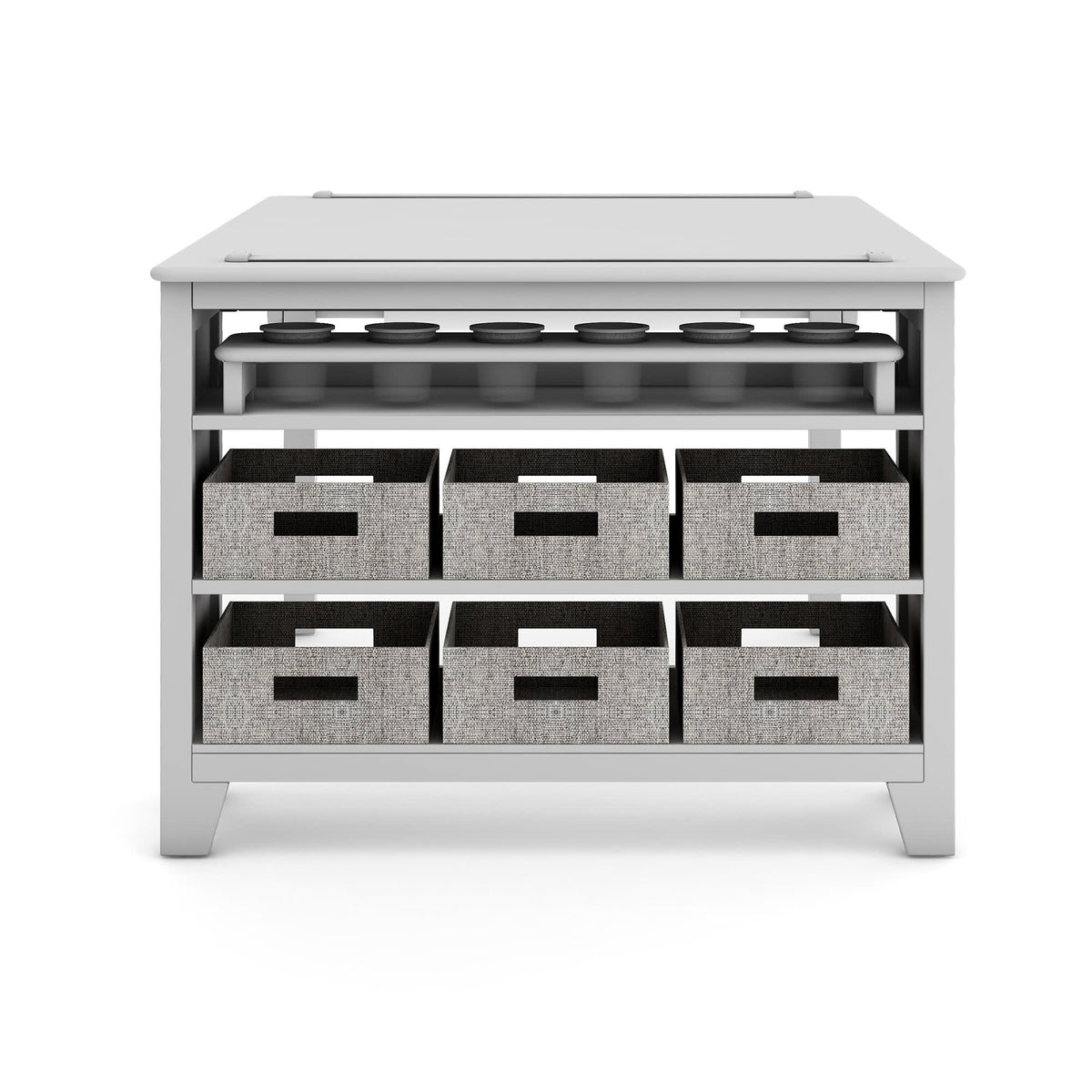G76909 Martha Stewart Living and Learning Kids' Art Table and Stool Set Gray Side 1 | Gray