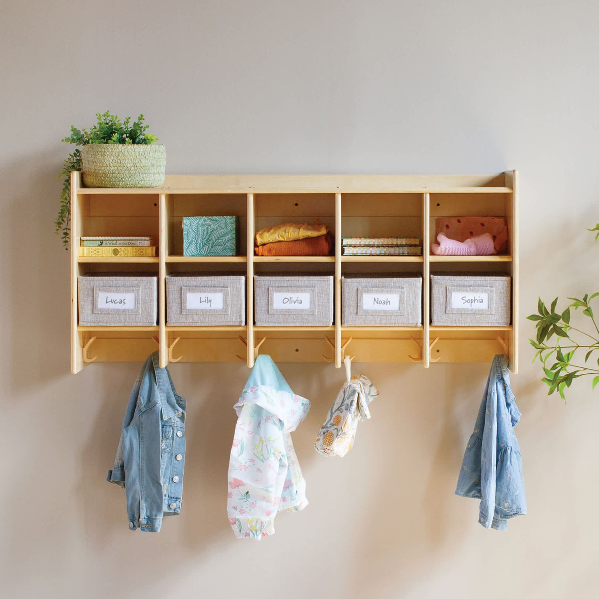 G80421 EdQ 10-Section Wall Mounted Locker Natural Env 1299 Front | Natural