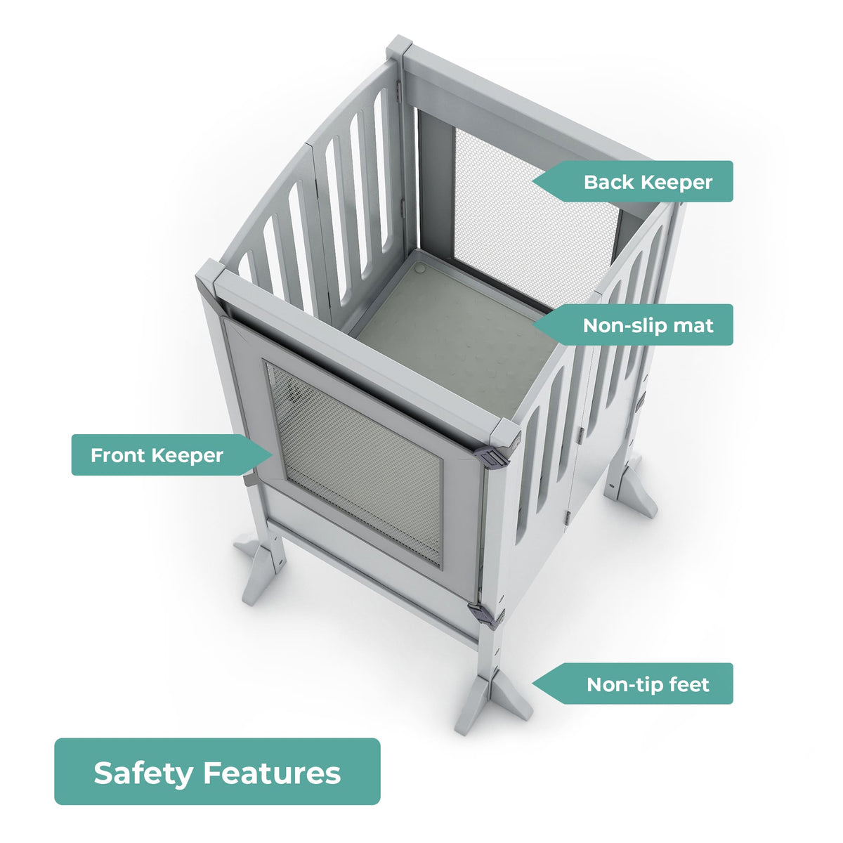 G97337 Contemporary Kitchen Helper Gray Saftey | Gray