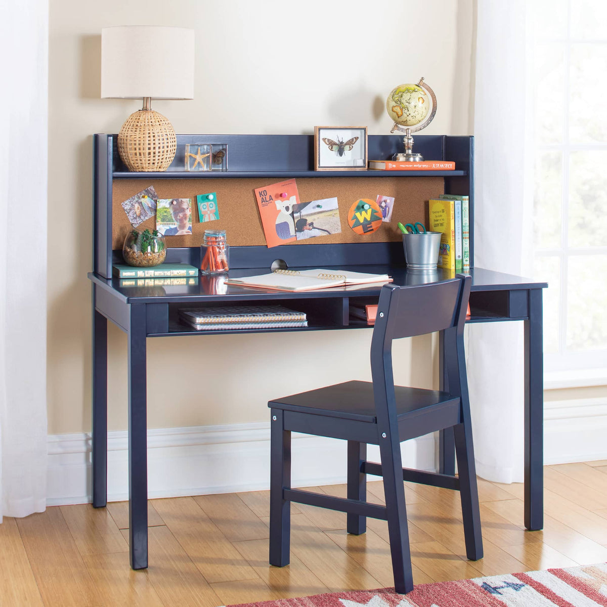 G76608 Martha Stewart Sams Club Desk with Hutch and Chair Navy Env 1 | Navy